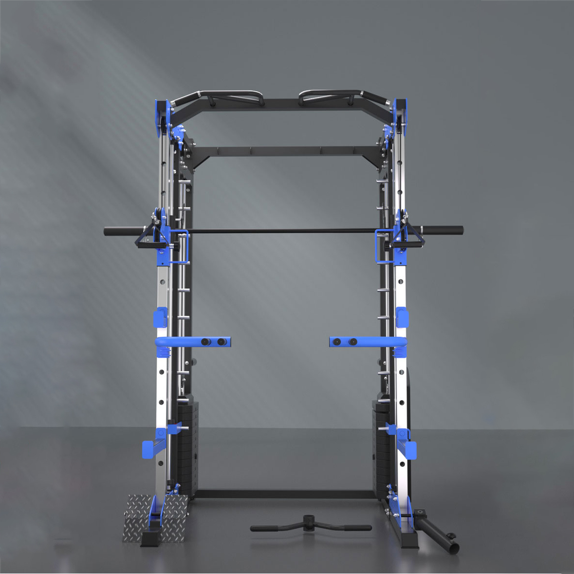 Home Gym Rack - อุปกรณ์ฟิตเนสสำหรับออกกำลังกายที่บ้าน สถานีอเนกประสงค์พร้อมแร็คสควอทและเครื่องสมิธสำหรับการออกกำลังกายส่วนตัว 1
