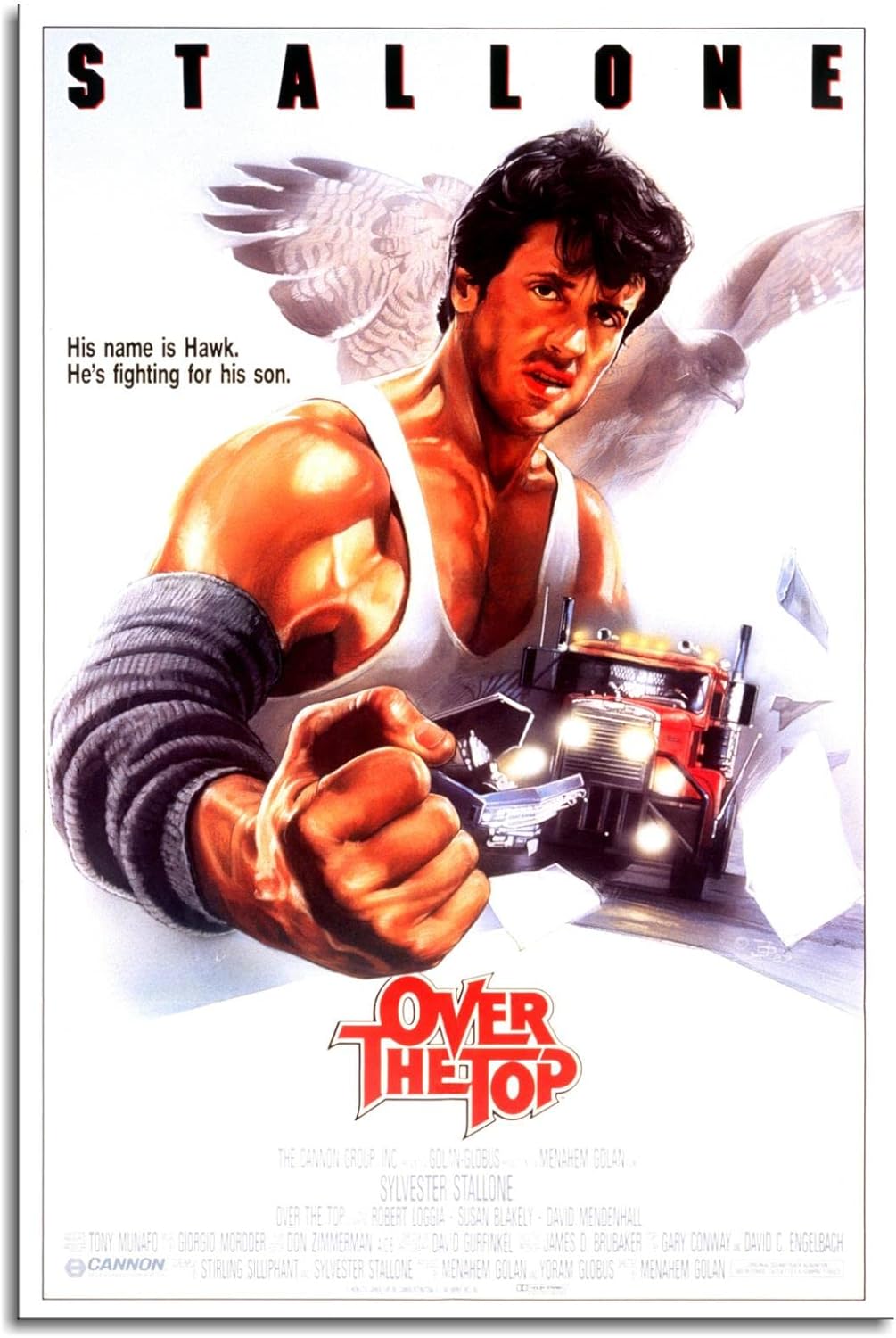 Home Gym Decor - โปสเตอร์ภาพยนตร์ Over The Top ภาพยนตร์คลาสสิก พิมพ์บนผ้าใบ
