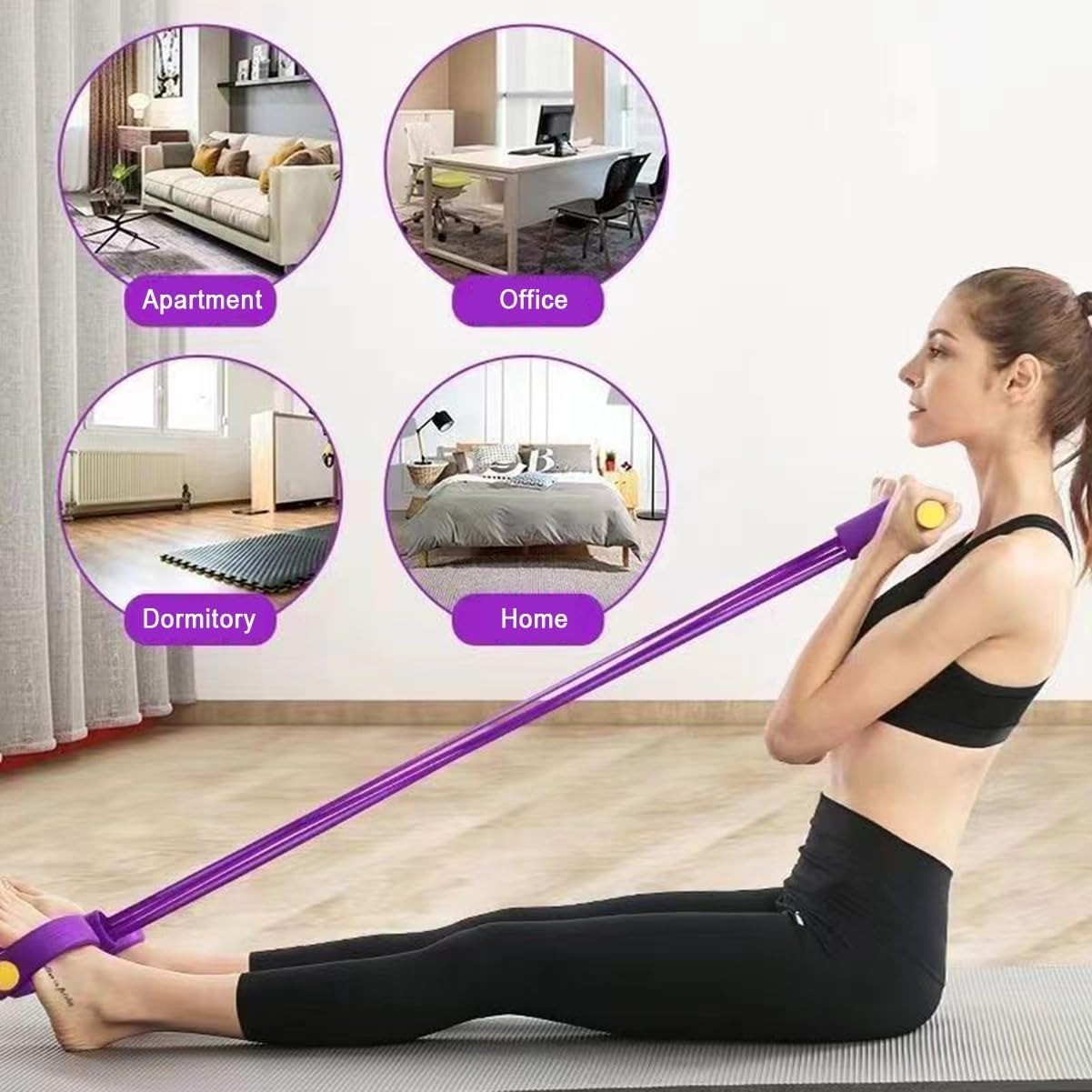 Home Gym Gear - ชุดยางยืดออกกำลังกาย 21 เส้น - ที่ดึงข้อเท้าแบบ 6