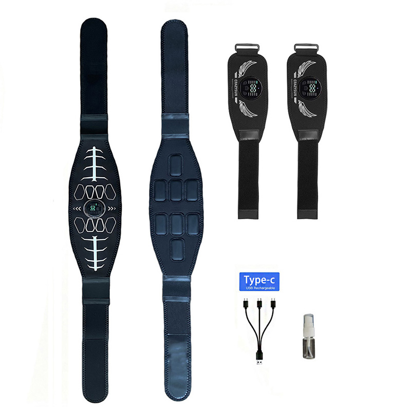 Home Gym Gear - เข็มขัดกระชับหน้าท้อง เครื่องกระตุ้นกล้ามเนื้ออัจฉริยะ เข็มขัดฟิตเนสสำหรับร่างกาย เครื่องบริหารเอวและแขน อุปกรณ์ออกกำลังกายและนวดสำหรับใช้ในบ้าน