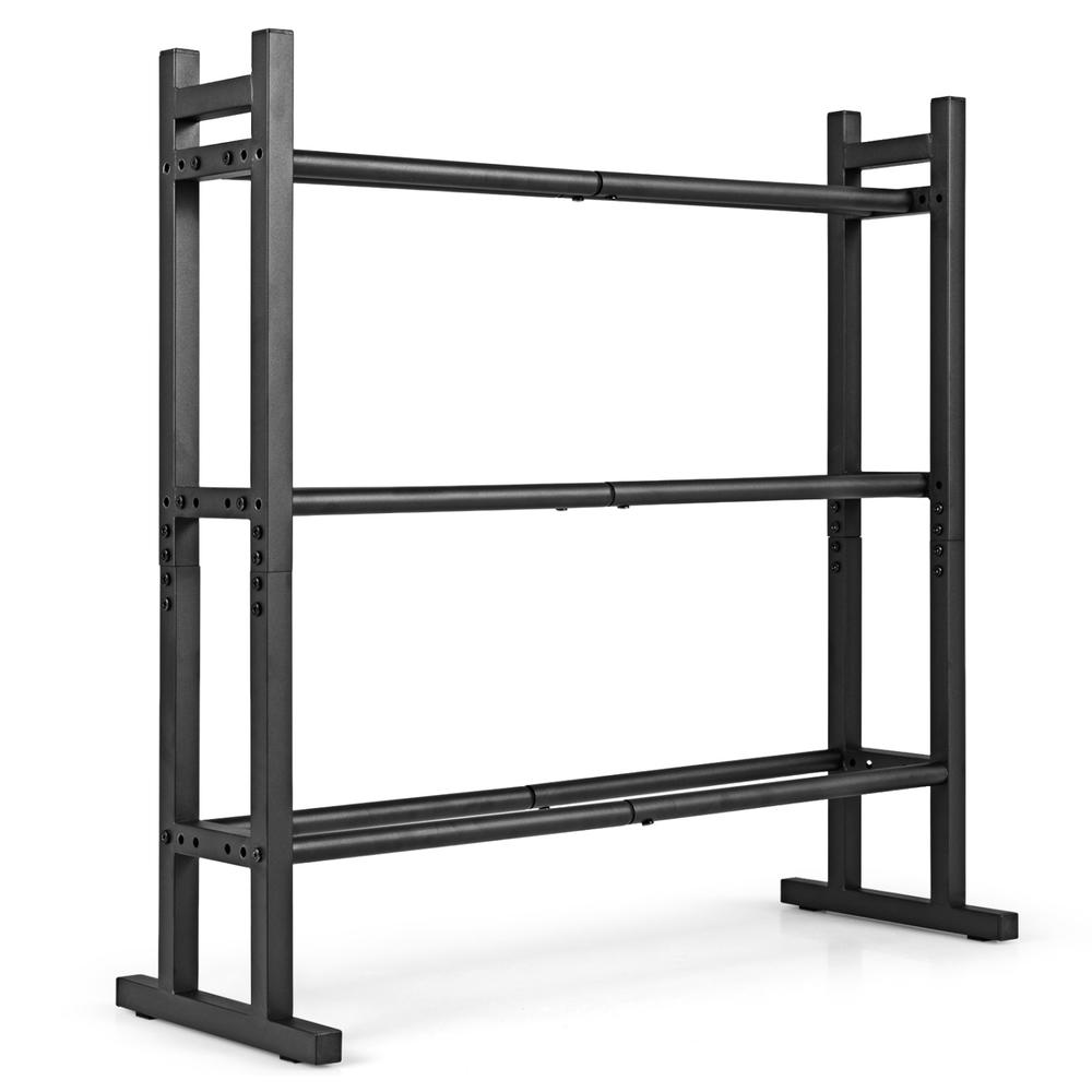 Home Gym Rack - ชั้นวางดัมเบล 3 ชั้นแบบ Heavy Duty, ชั้นวางเก็บน้ำหนักเหล็กเคลือบผงพร้อมความจุ