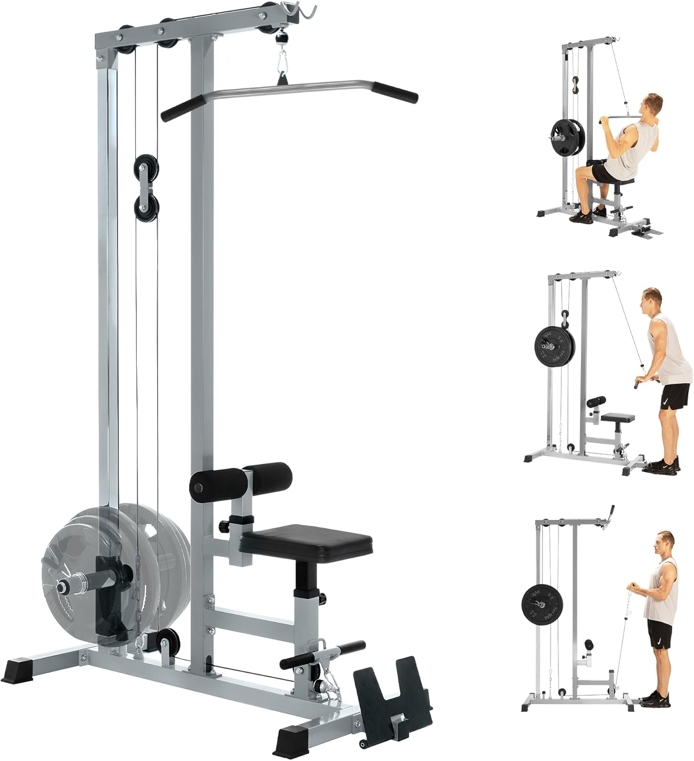 Lat Pulldown Cable - เครื่องออกกำลังกายแบบดึงข้อศอกลง (LAT Pull Down) โครงสร้างโลหะแข็งแรง สีเงิน