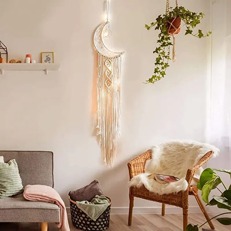 Home Gym Decor - พรมประดับจี้รูปตกแต่งแบบนอร์ดิกตาข่ายดักฝันของขวัญแบบถักแฮนด์เมดแบบสร้างสรรค์แขวนผนังตกแต่งผนังภายในบ้าน
