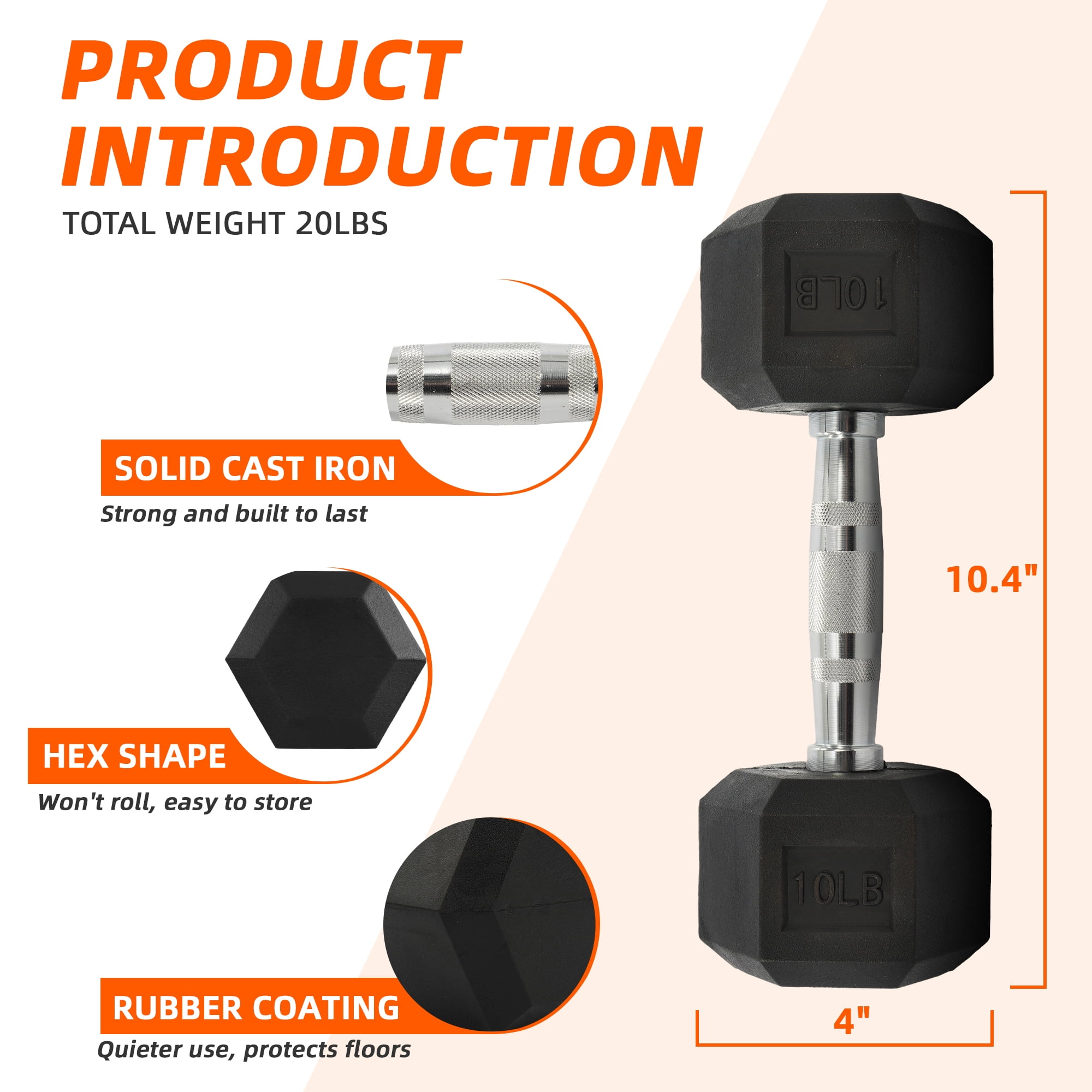 ดัมเบลหุ้มยางรูปหกเหลี่ยม 10 ถ - Home Gym Hyrox บทวิจารณ์และราคา
