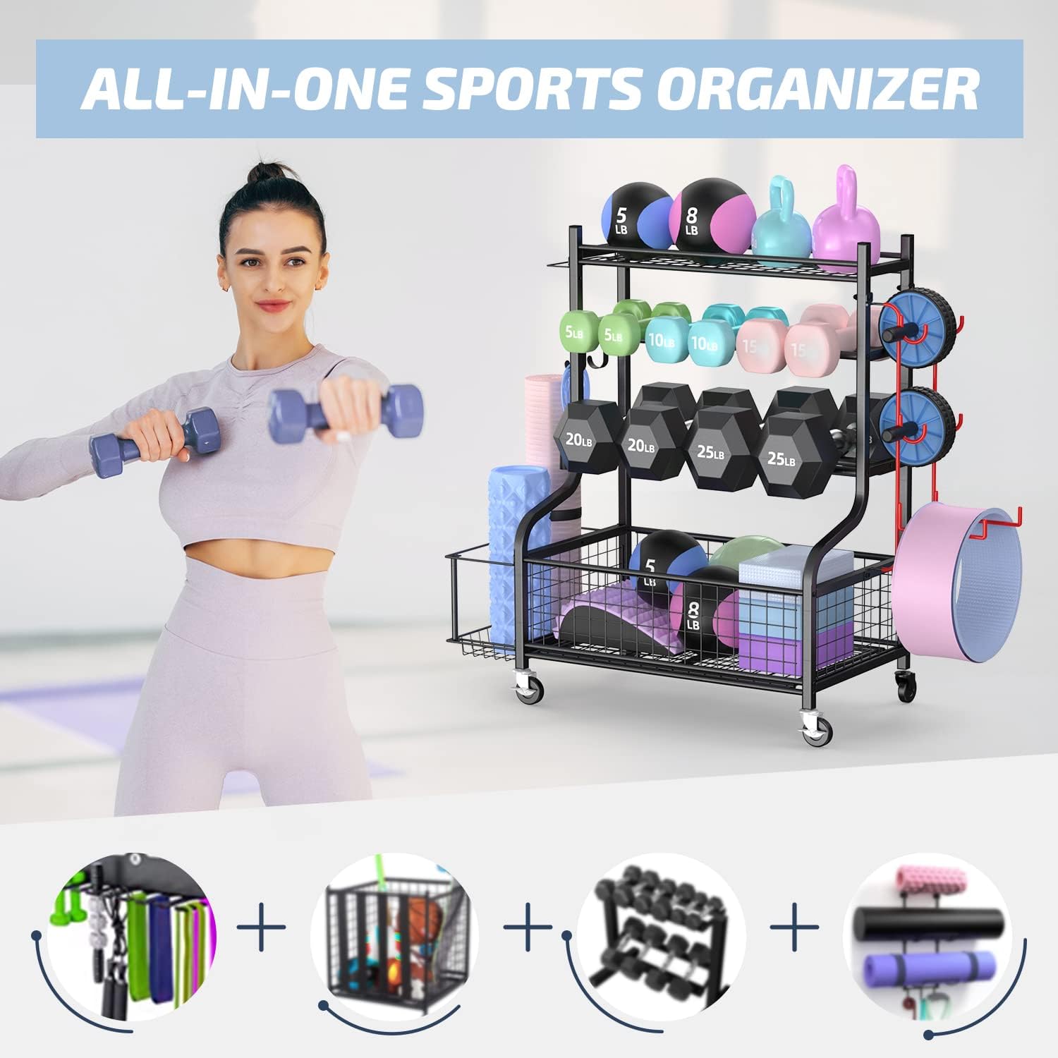 ชั้นวางดัมเบลสำหรับยิมที่บ้าน  - Home Gym Rack บทวิจารณ์และราคา