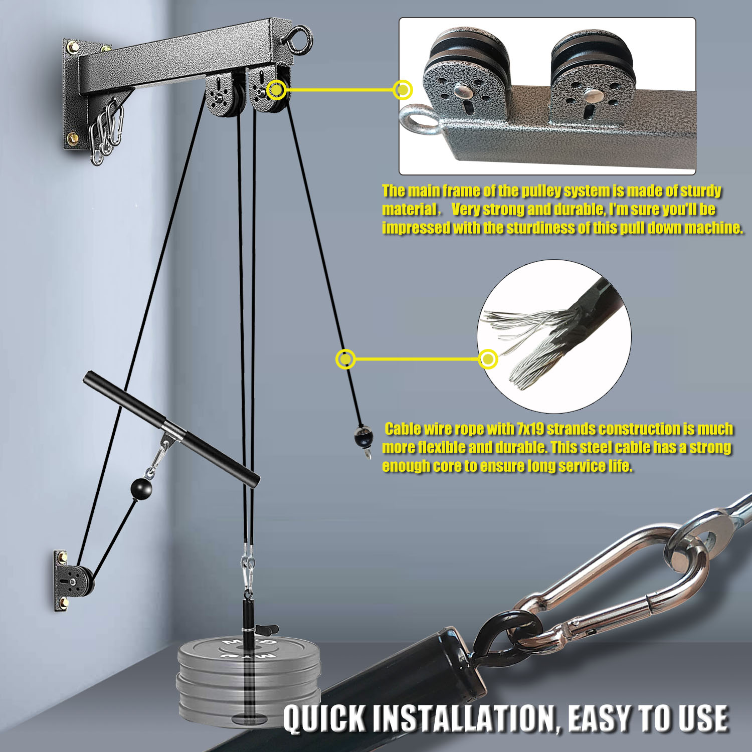 ระบบรอกติดผนังสําหรับออกกําลัง - Lat Pulldown Cable บทวิจารณ์และราคา