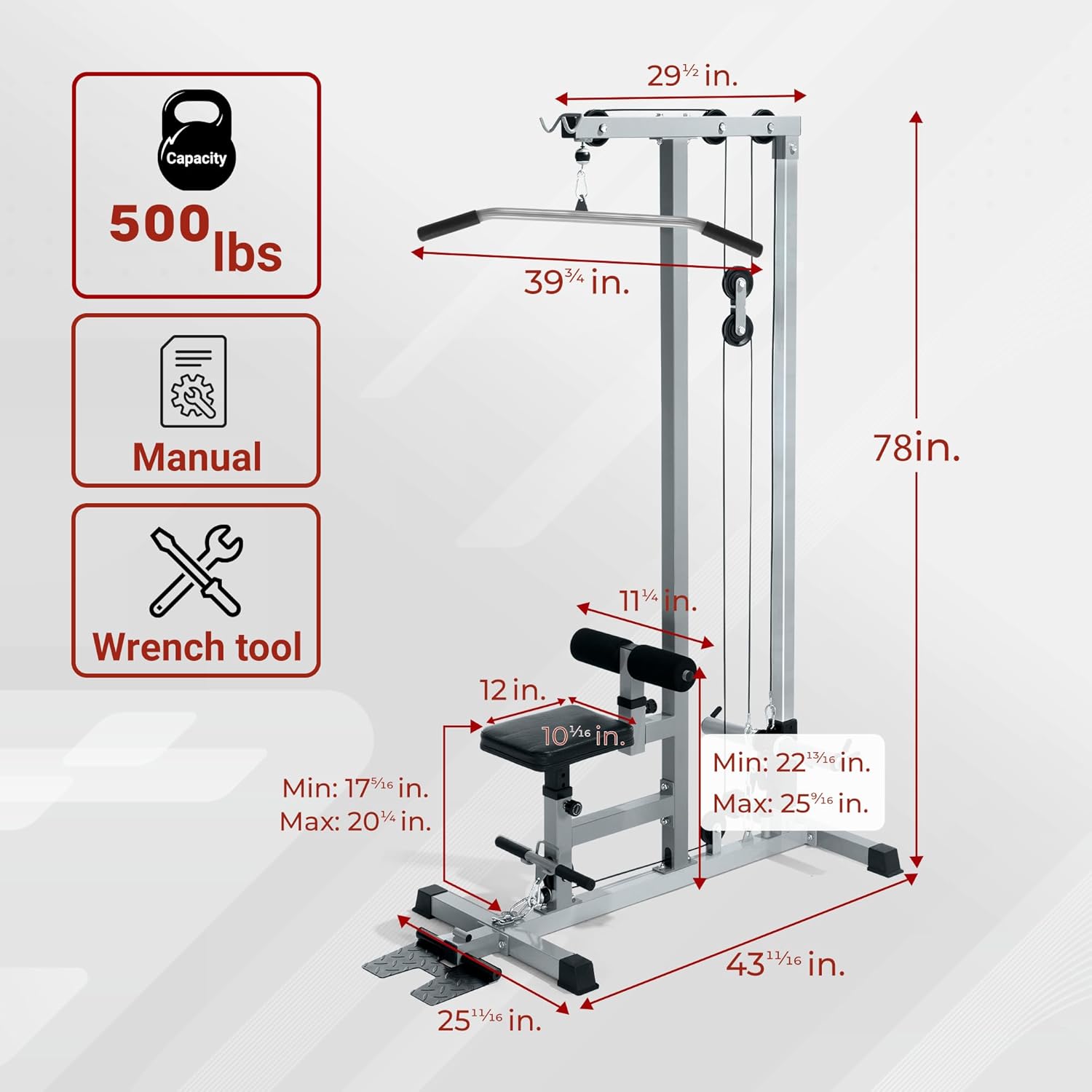 เครื่องออกกำลังกายแบบดึงข้อศอก - Lat Pulldown Cable บทวิจารณ์และราคา